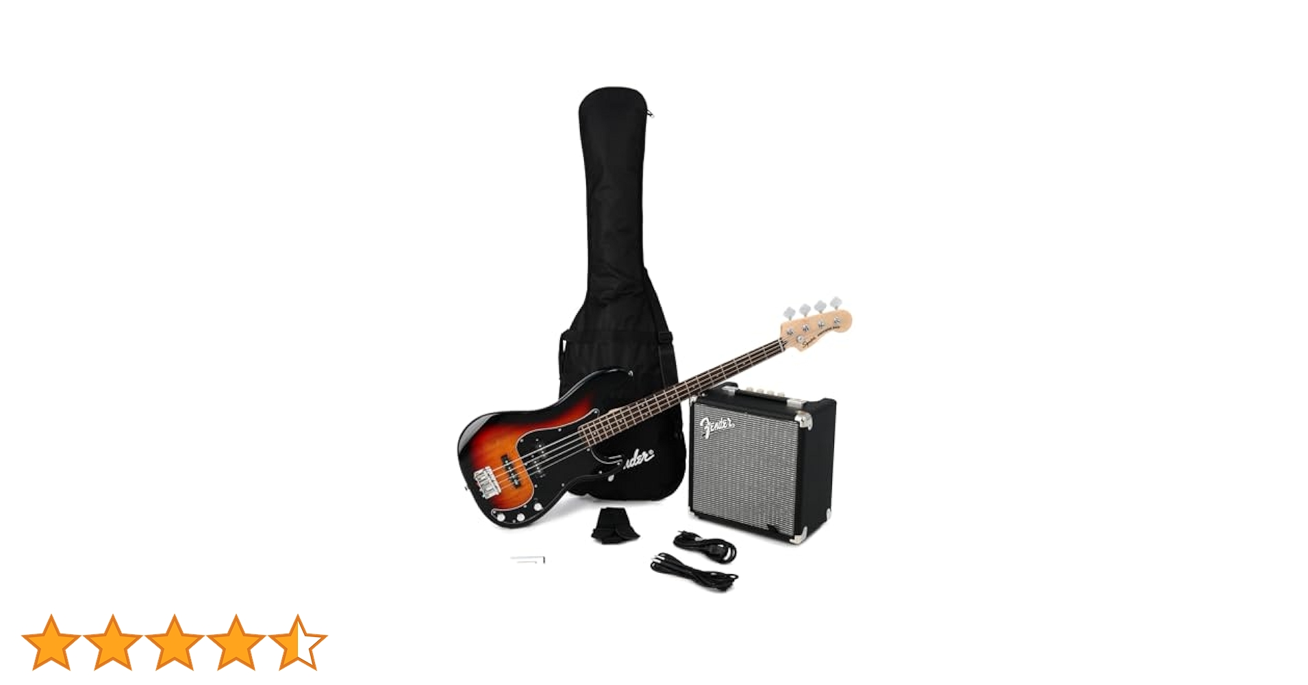 Fender Squier Precision Bass サンバースト 4弦 Squier 4 String Bass Guitar, Right, Black (0373900506